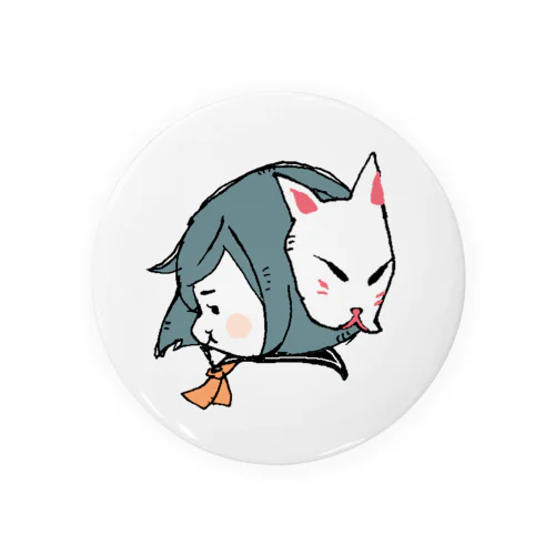 狐面と女の子 Tin Badge