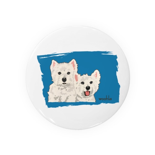 ウェスティの親子 Tin Badge