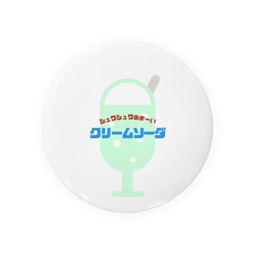 レトロなクリームソーダロゴ(緑) Tin Badge