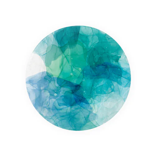 重なる緑　-　アルコールインクアート Tin Badge