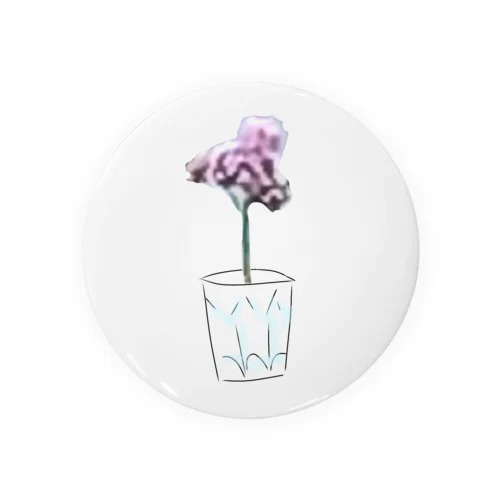 水グラス花 Tin Badge