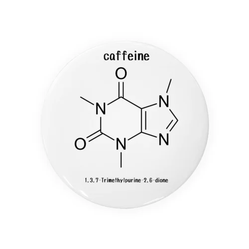 【化学】カフェイン構造式【理系】 缶バッジ