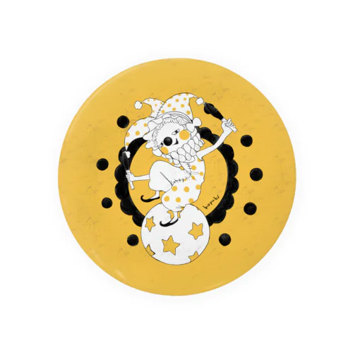 circus yellow Tin Badge
