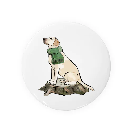 マフラー犬　ラブラドルレトリバー Tin Badge