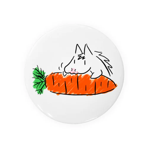 にんじんをたべるうま(しろげver.) Tin Badge