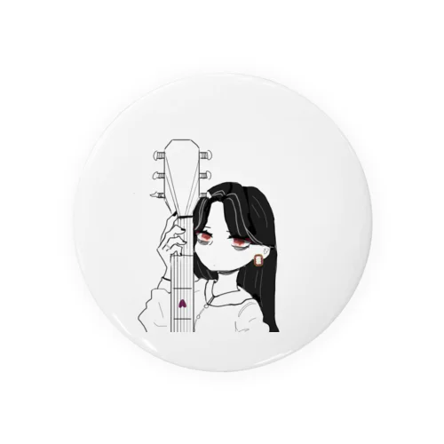 ほぼ白黒ギター女子 Tin Badge