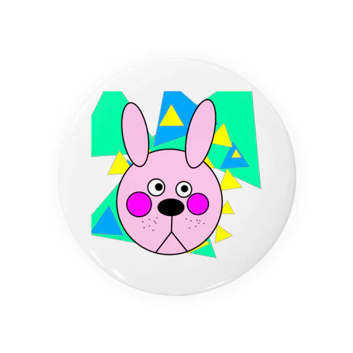 カラフルなウサギ Tin Badge