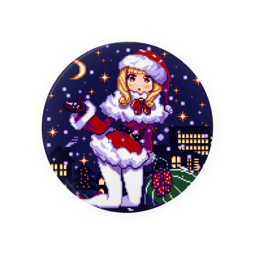 【ドット絵】クリスマスガール Tin Badge