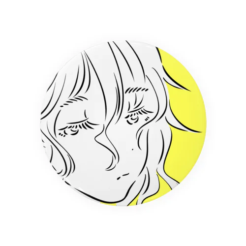 Line Art Girl 『Girl』 Tin Badge