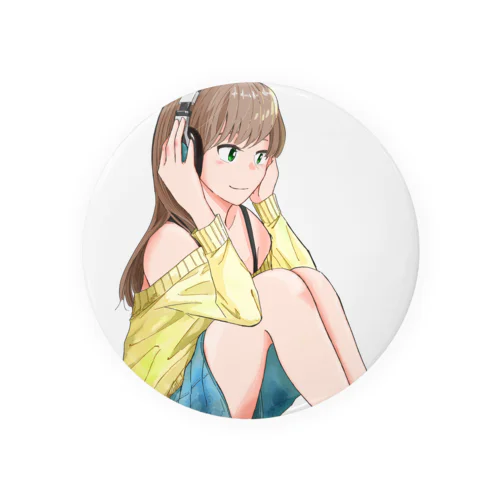 ヘッドフォンの少女A Tin Badge