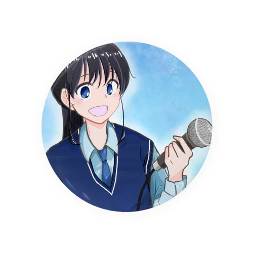 マイクの少女 Tin Badge