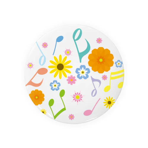 きれいな花と音符 Tin Badge