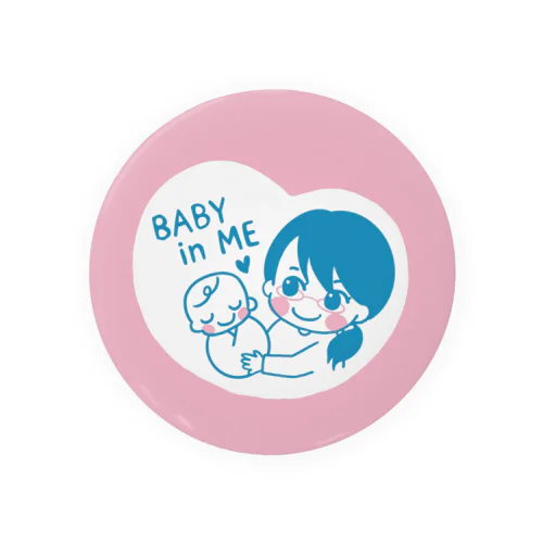 BABY IN ME（メガネポニーヘア） Tin Badge