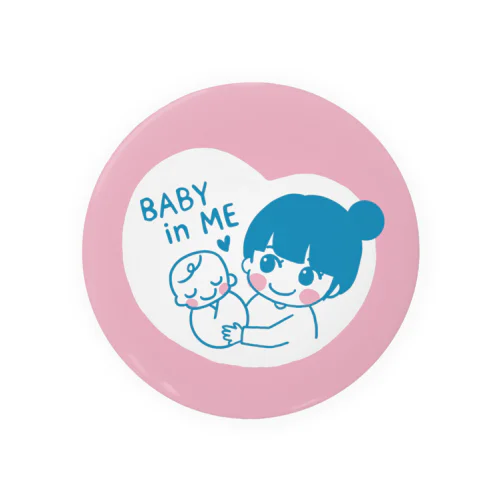 BABY IN ME（お団子パッツンママ） Tin Badge