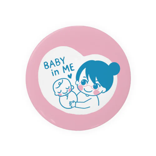 BABY IN ME（お団子メガネママ） 缶バッジ