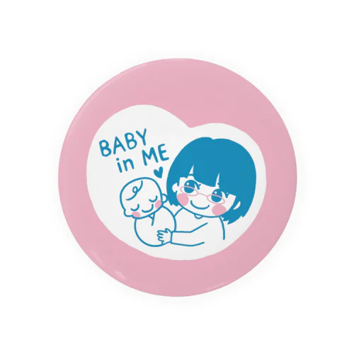 BABY IN ME（メガネボブママ） Tin Badge