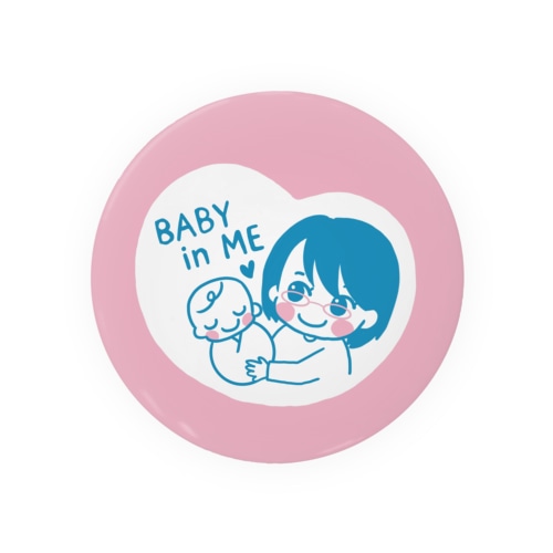 BABY IN ME（メガネボブカットママ） Tin Badge