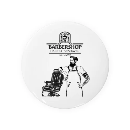 barber shop 缶バッジ