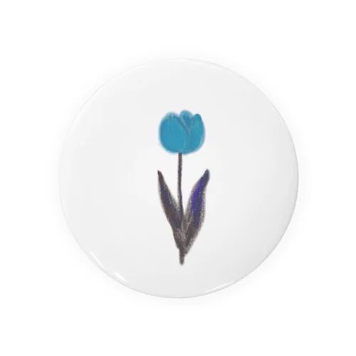 light blue Flower Tin Badge