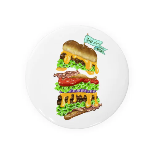 ハンバーガー Tin Badge