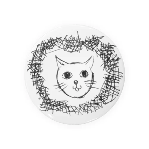 らくがき　ねこ。『闇』 Tin Badge