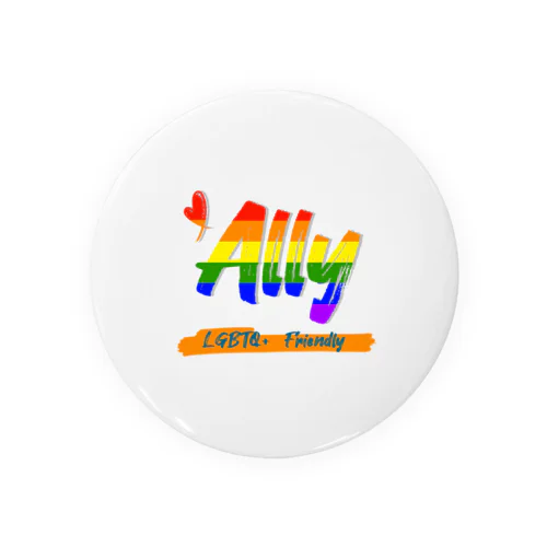 Ally(アライ)缶バッジ白 Tin Badge