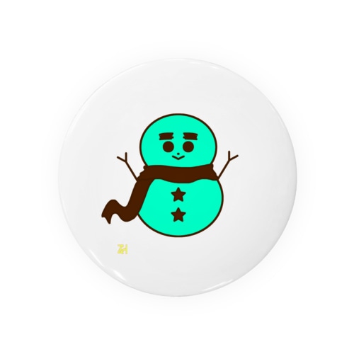チョコミント色の雪だるま Tin Badge