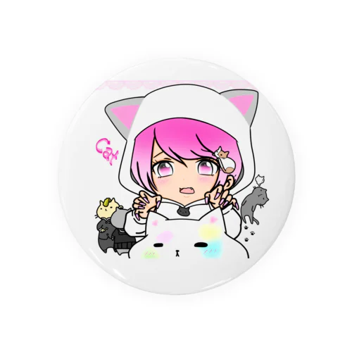 猫フード女の子 Tin Badge