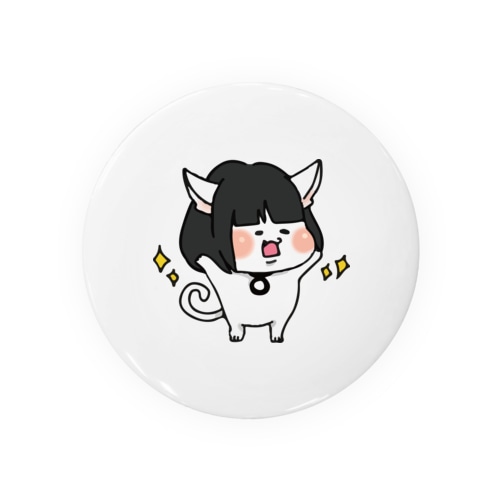 おかっぱ猫ぶんちゃん（白） Tin Badge