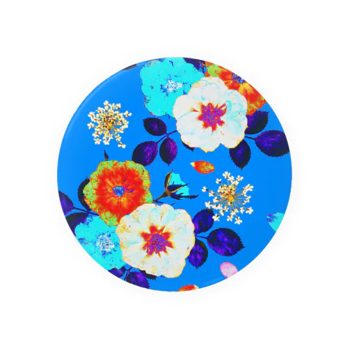 Colorful Rose (Blue) Tin Badge