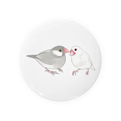 幸せ文鳥ちゃん【まめるりはことり】 Tin Badge