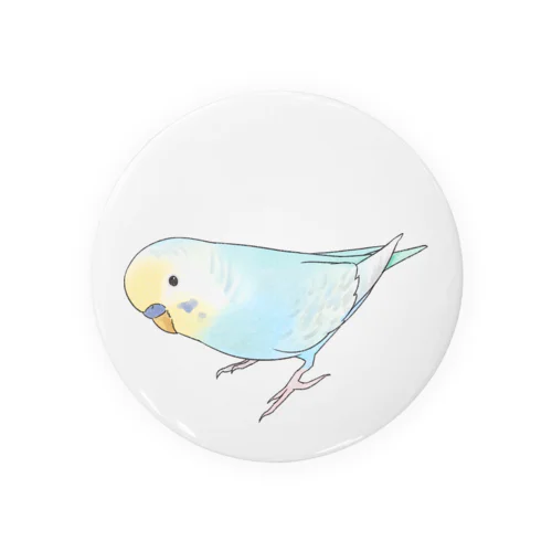 レインボーなセキセイインコちゃん【まめるりはことり】 Tin Badge