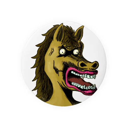 NFT風の馬 ~Horse Face Is Scary~ Tin Badge