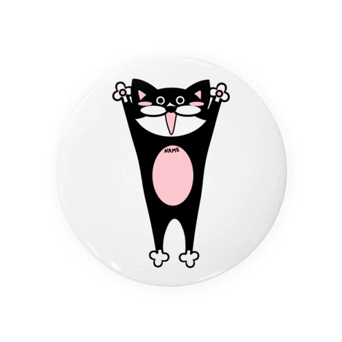 ハチワレ猫名入れ(バンザイ)ジュンジモデル Tin Badge