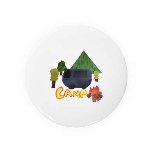 車でキャンプ Tin Badge