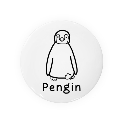 Pengin (ペンギン) 黒デザイン Tin Badge