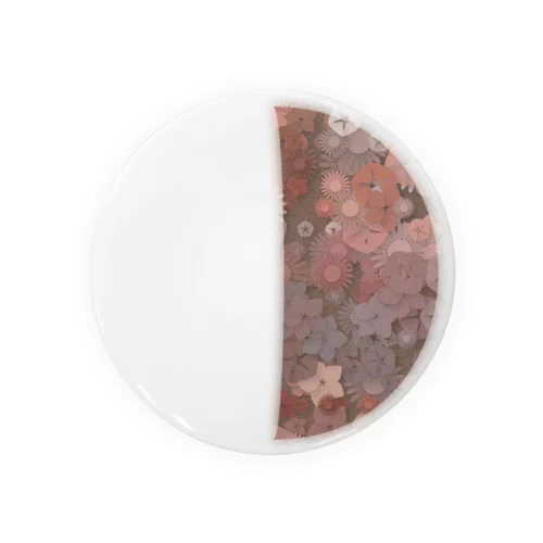 Moon face designed with summer flowers No.7 Tin Badge