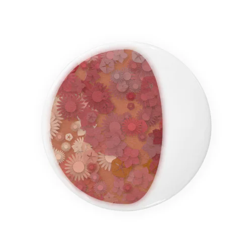 Moon face designed with summer flowers No.19 Tin Badge