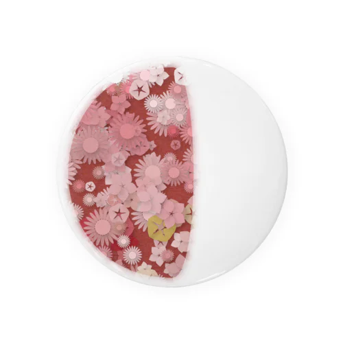 Moon face designed with summer flowers No.21 Tin Badge