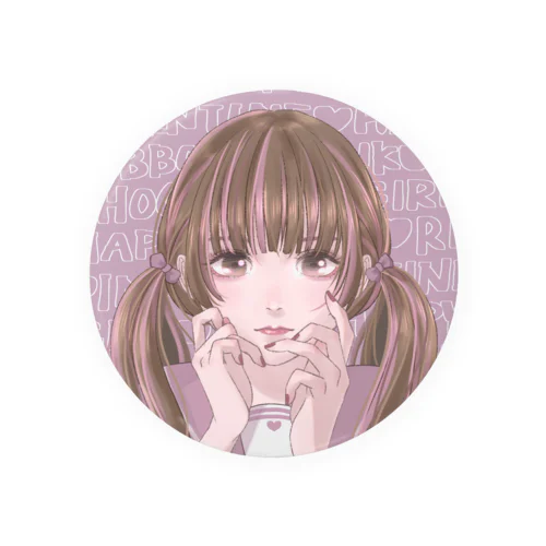 ピンクメッシュツインテールちゃん Tin Badge