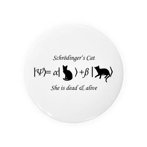 シュレーディンガーの猫（黒字） Tin Badge