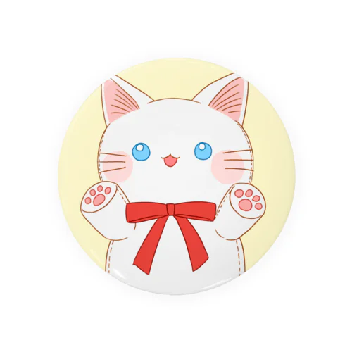 しろねこぬいぐるみ(きいろ) Tin Badge