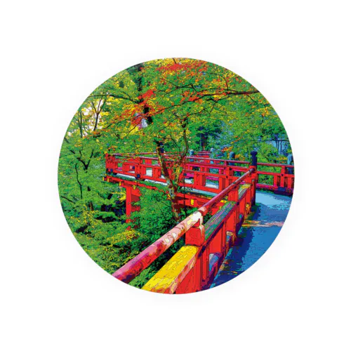 石川 那谷寺の楓月橋 Tin Badge