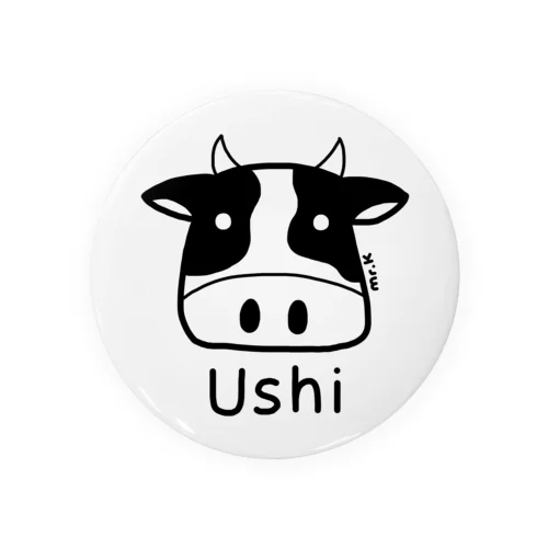 Ushi (牛) 黒デザイン 缶バッジ