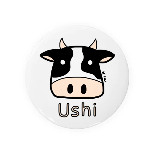 Ushi (牛) 色デザイン 缶バッジ