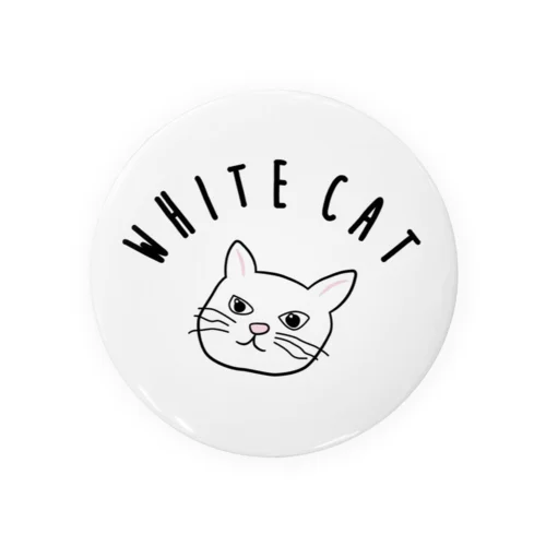 White cat Tin Badge