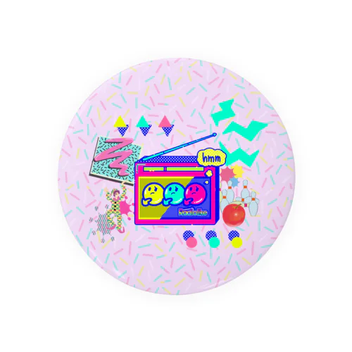 Radio Lile hmm...オリジナルロゴ（ラジオとごちゃごちゃ） Tin Badge