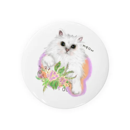 meow meow Persian cat Tin Badge