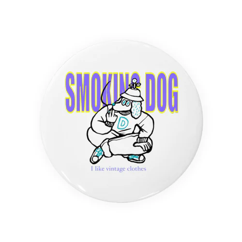 smoking dog 缶バッジ