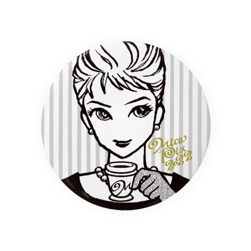 Coffee&Girl "No.M"　サークル Tin Badge
